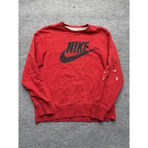 Nike Y2K Men's Crewneck Sweatshirt Size XL Red and Black Long Sleeve Pullover